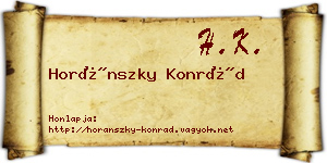Horánszky Konrád névjegykártya